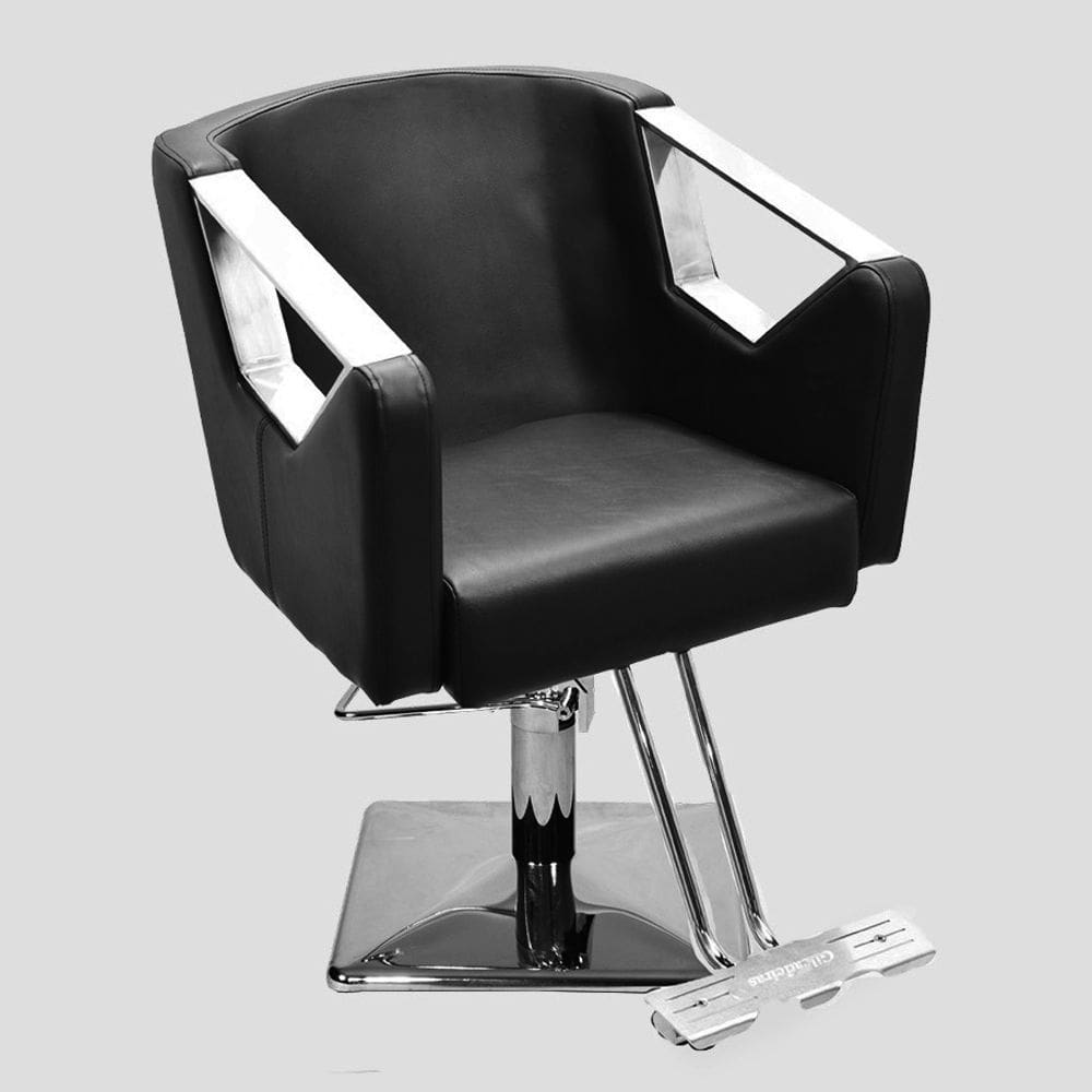 Cadeira de Cabeleireiro Mônaco Fixa Base Quadrada - Preto