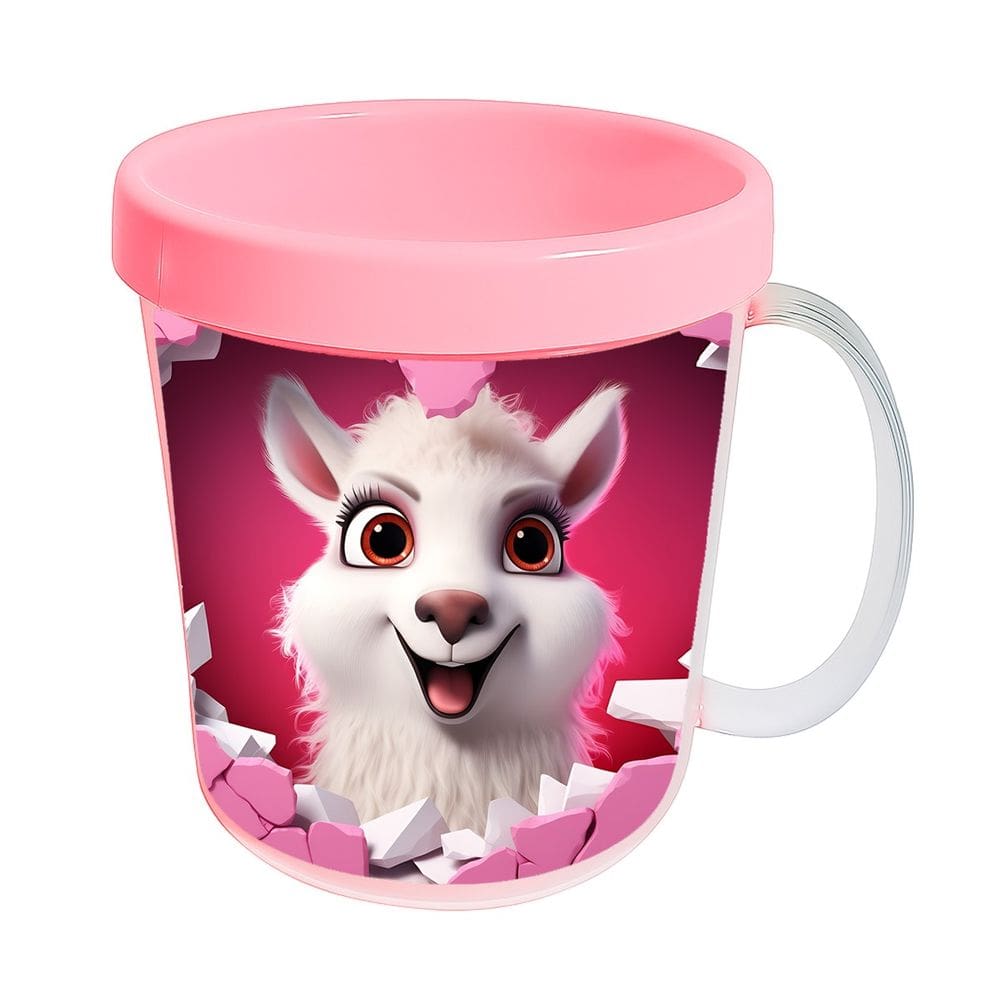 Kit 10 Canecas Acrílicas 350ml Fazendinha Lhama Encantadora