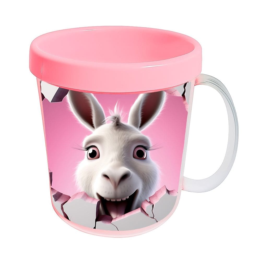 Kit 10 Canecas Acrílicas 350ml Fazendinha Burro Charmoso