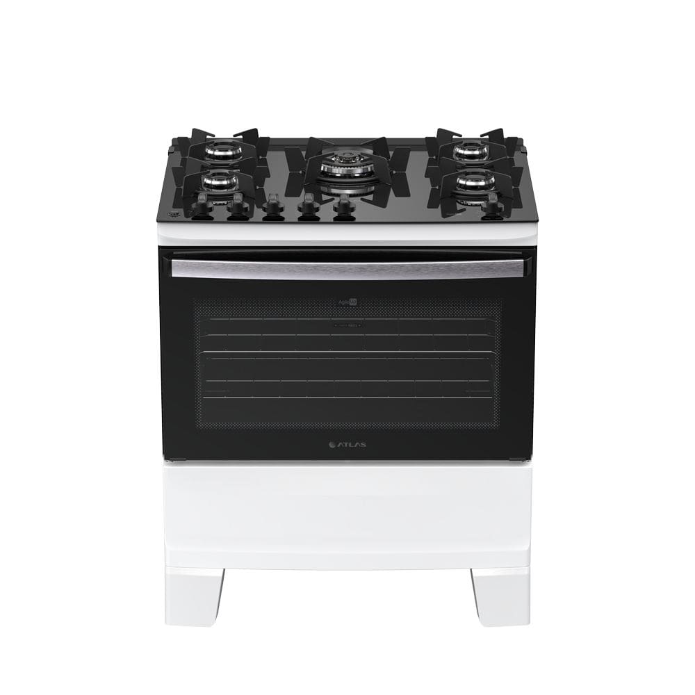 Fogão 5 bocas Atlas Agile Up Glass Automático Mesa de vidro