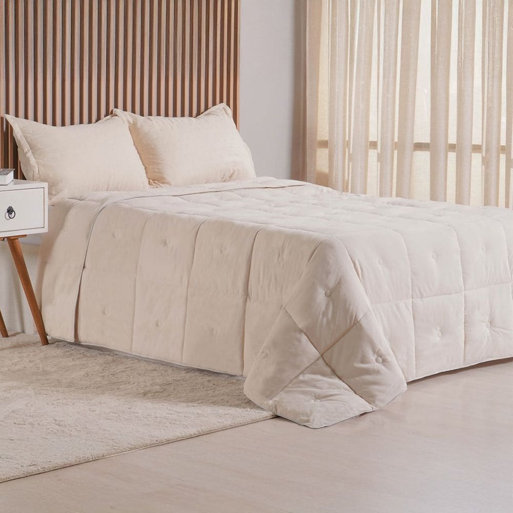 Edredom Casal Toque de Plumas 260 Fios New 180x220cm Tessi