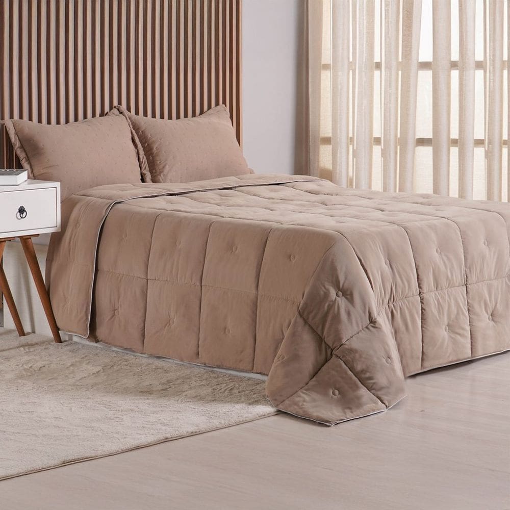 Edredom Queen Toque de Plumas 260 Fios New 220x240cm Tessi