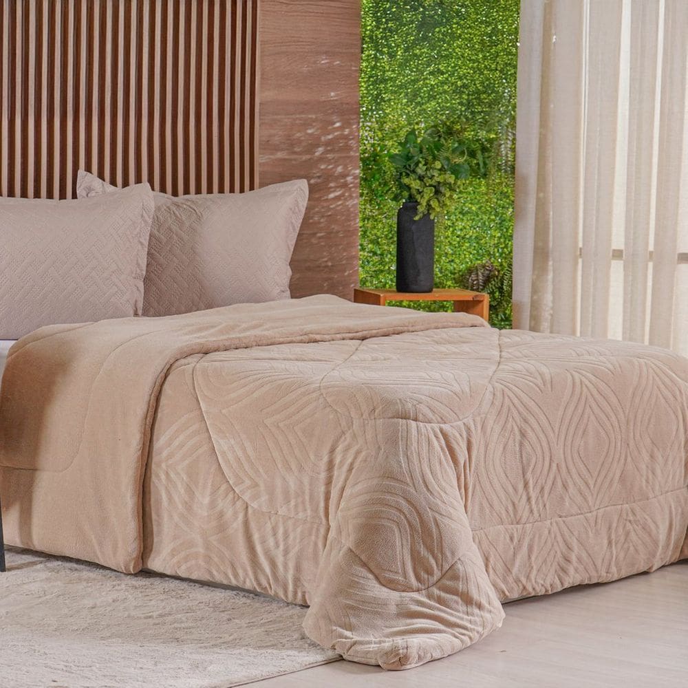 Edredom Casal Plush Sense Dupla Face 100% Poliéster 210x230cm Tessi
