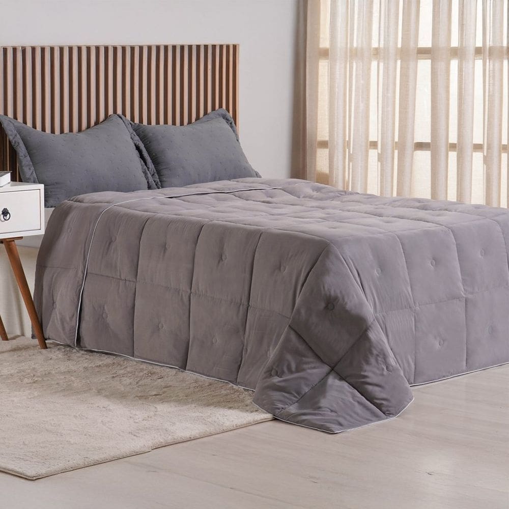 Edredom Casal Toque de Plumas 260 Fios New 180x220cm Tessi