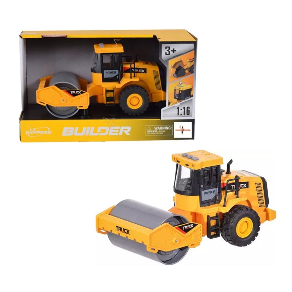 Caminhão Rolo Compactador C/ Som E Luzes 1:16