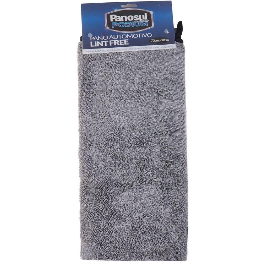 Pano Automotivo Lint Free 70x90cm Não Solta Pelos Cinza