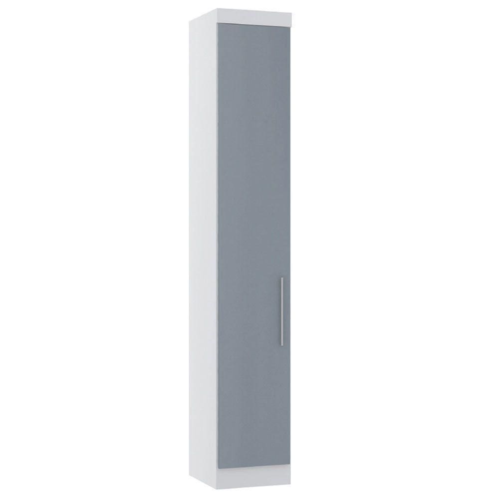 Guarda Roupa Modulado 38cm 1 Porta Alpes Luciane Móveis Branco Pf-grey Sky Pf