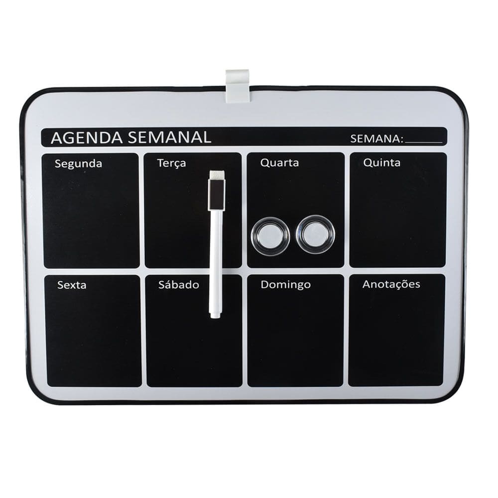 Quadro Magnético Negro c/  Ima e Marcador 35*25CM CV244893 Loffice