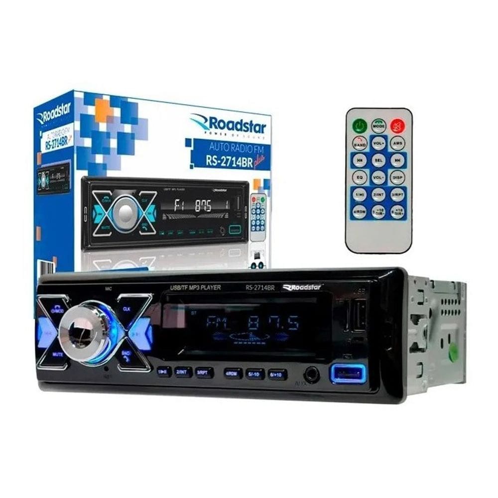 Som Automotivo Fm Bluetooth Micro Sd Usb - Roadstar RS-2714BR