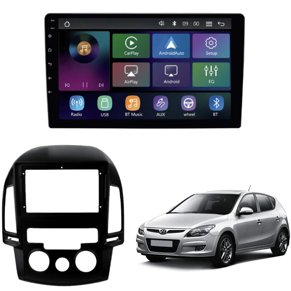 Multimídia MP5 Hyundai I30 Ar Analógico 08/12 Tela de 9p Carplay e Android Auto Sem Fio - Roadstar RS-9200BR Pro Line