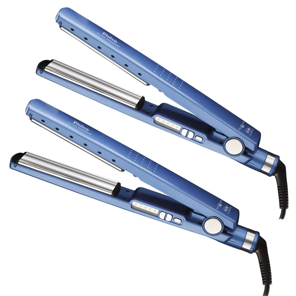 Prancha Chapinha de Cabelo Profissional 230/450°F Philco Placa Ultra Titanium Lacrada Bivolt  Progressivas e Salões de Beleza