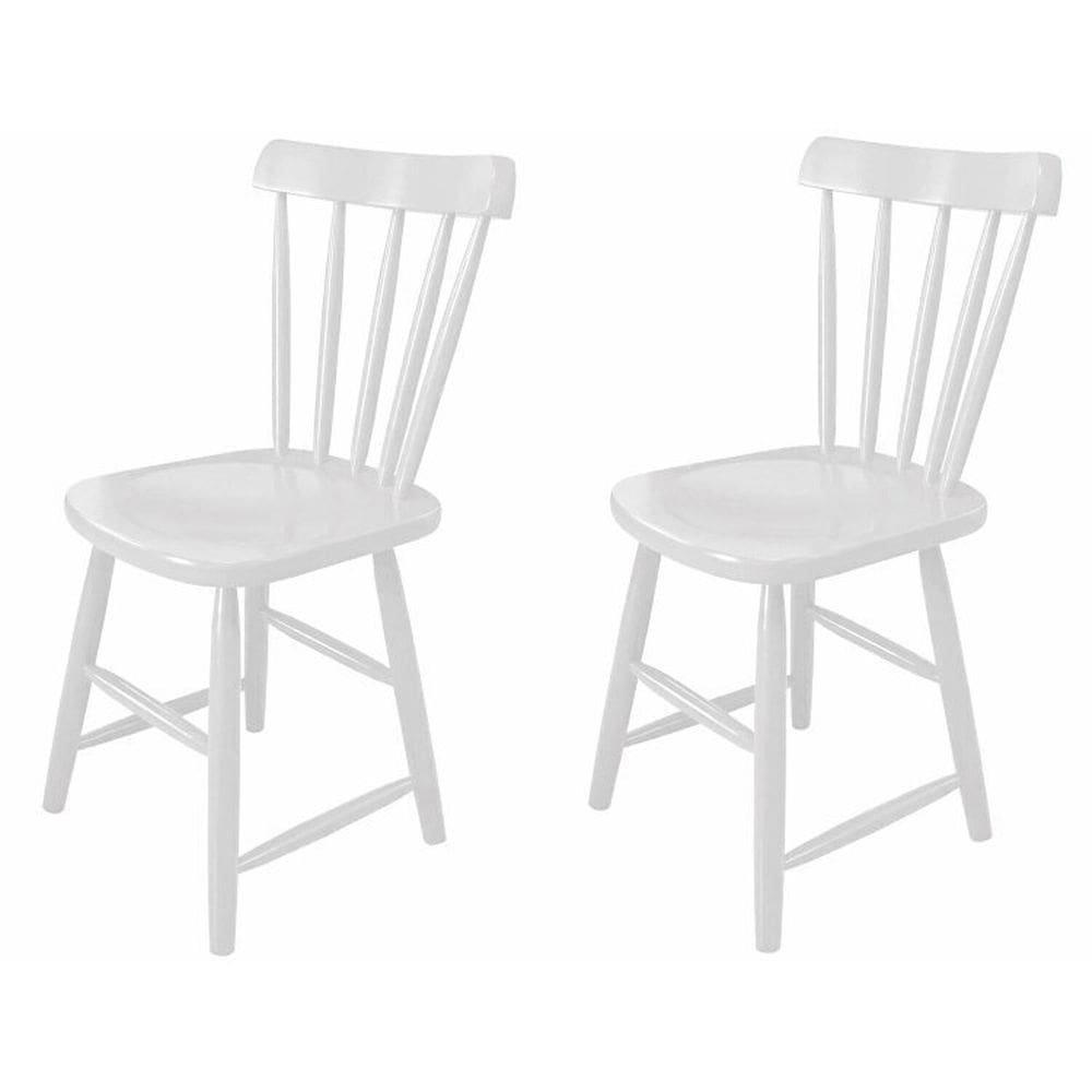 Kit 4 Cadeiras Espanha Madeira Ass Anatomico em Mdf Branco