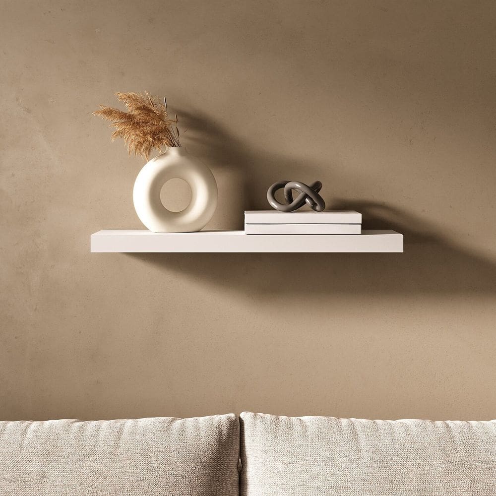 Prateleira Suspensa para Parede Suporte Invisível 67x17cm Tamburato Branco