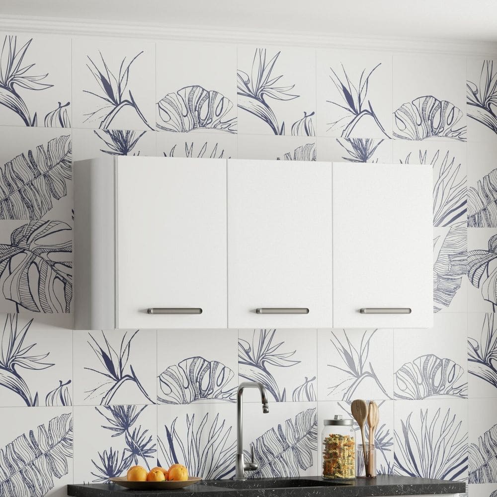 Armário Aéreo para Cozinha em Aço 115cm Novo Vênus Branco