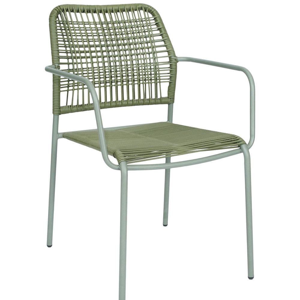 Cadeira em Aço Carbono e Corda Náutica para Área Externa Copacabana Verde