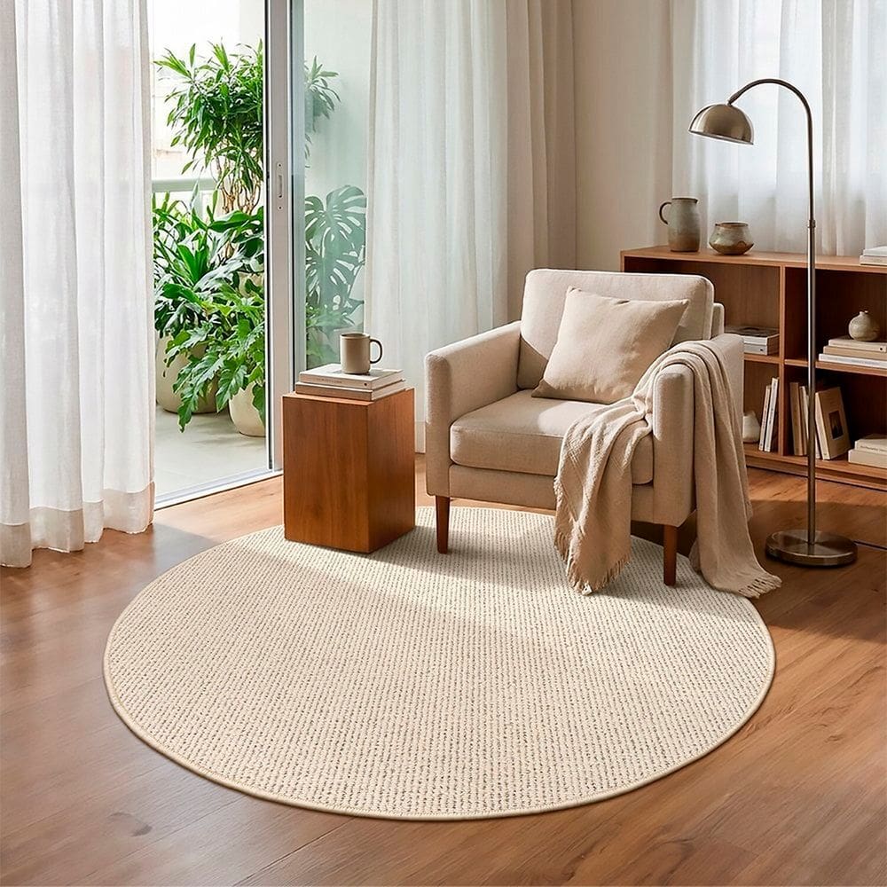 Tapete Redondo 140cm Colorfull Tapetes São Carlos Off-White