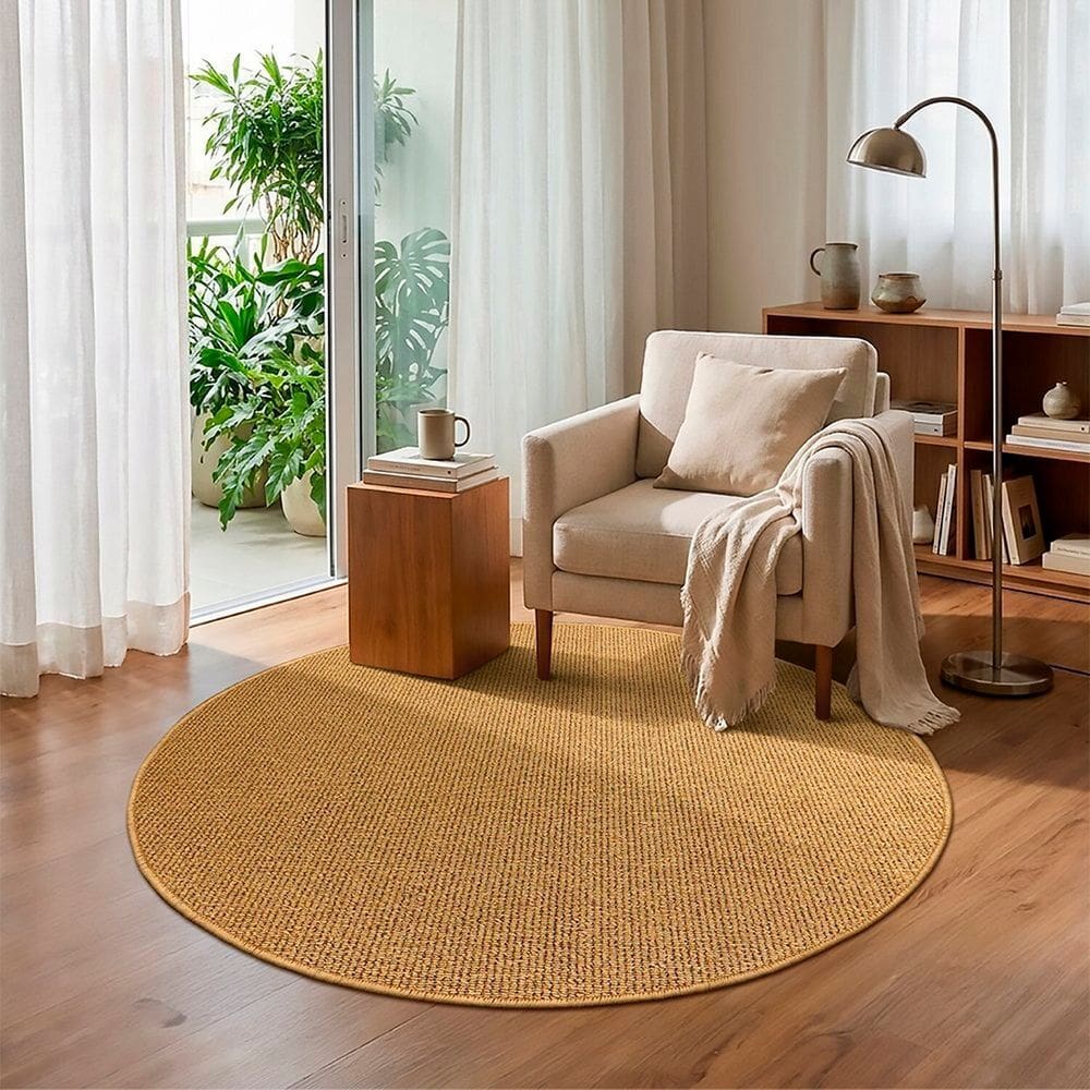 Tapete Redondo 140cm Colorfull São Carlos Mostarda