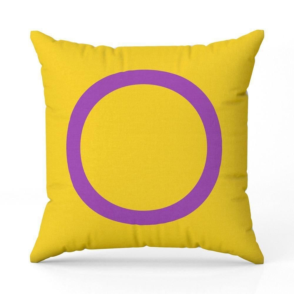 Capa De Almofada Avulsa Estampada Bandeiras Lgbt Cores 45cm X 45cm Cor Intersexual