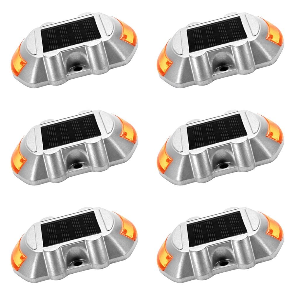 Tacha Solar Sinalizador Viario Olho de Gato Kit 6 Uni Sinalizacao Estrada Obra Rodovia Rua Obra Iluminacao Pavimentacao