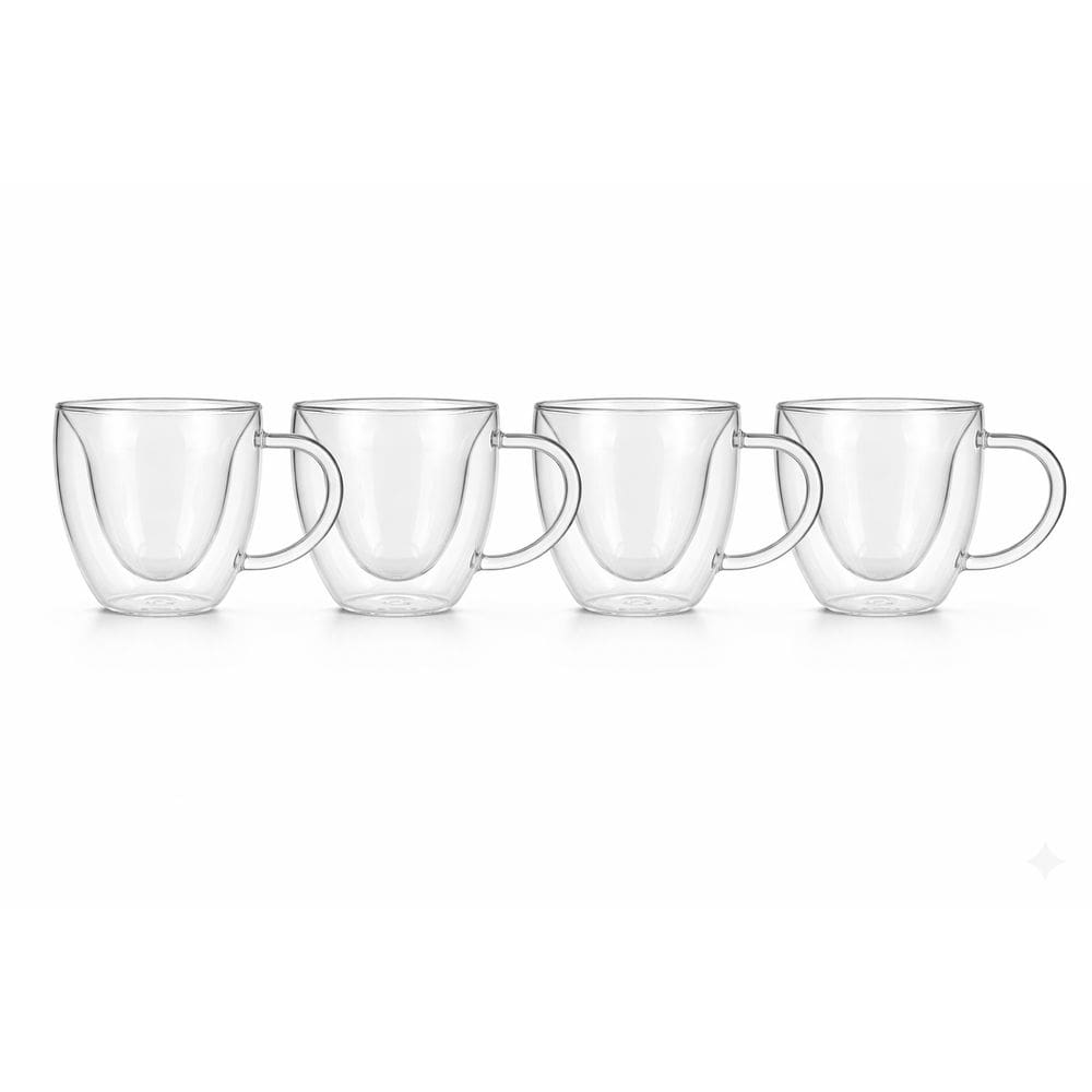 Conjunto de Xícaras de Parede Dupla de Vidro Borossilicato para Café 240ml 4 Peças - Vista Home