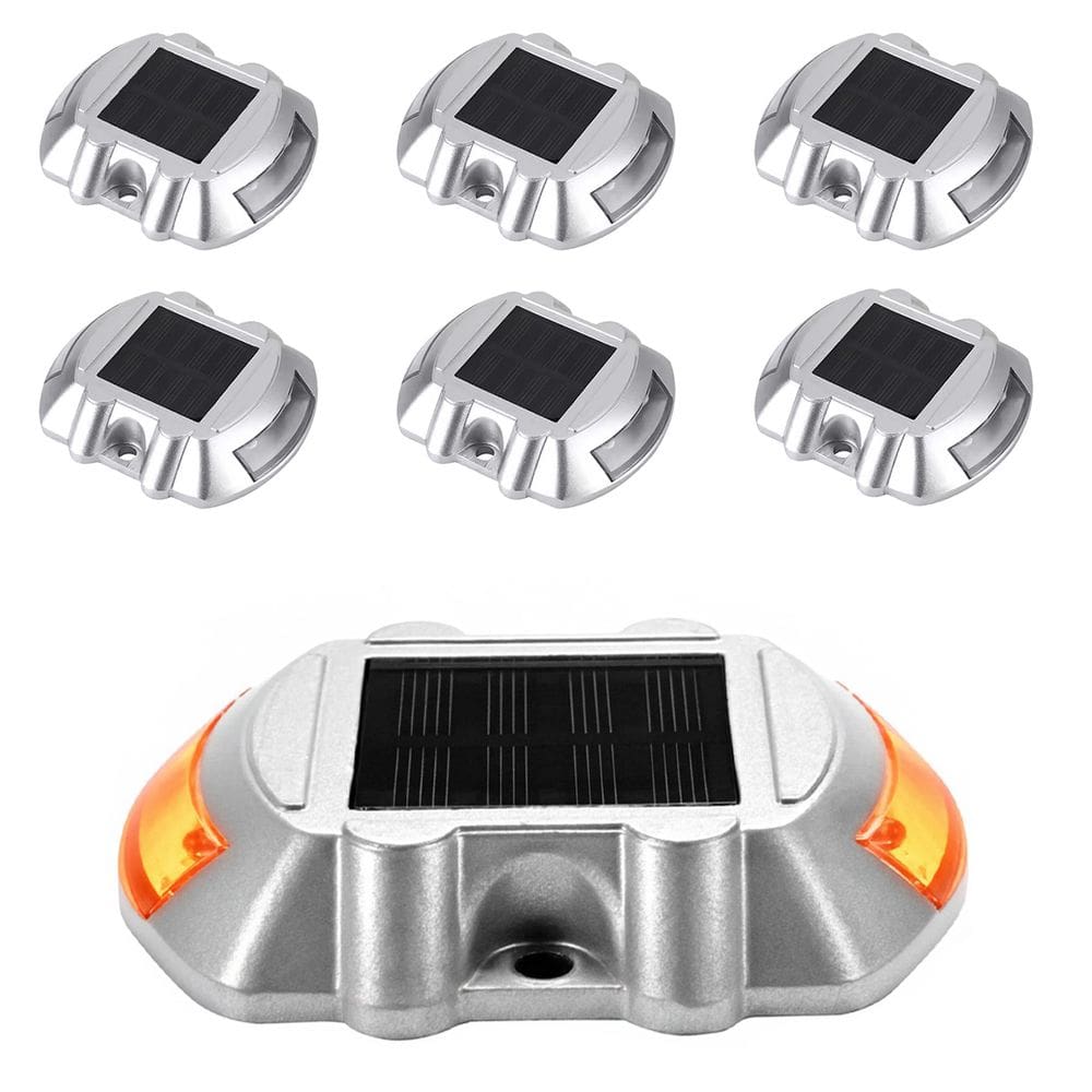 Tacha Solar Sinalizador Viario Kit 6 Uni Olho De Gato Rodovia Obra Estrada Transito Pista Iluminacao Sinalizacao