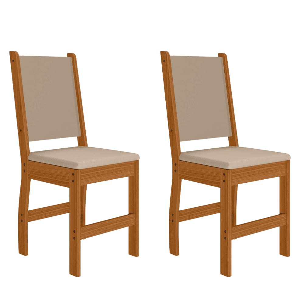 Kit 2 Cadeiras Estofadas Para Mesa Sala de Jantar Reforçada Clara