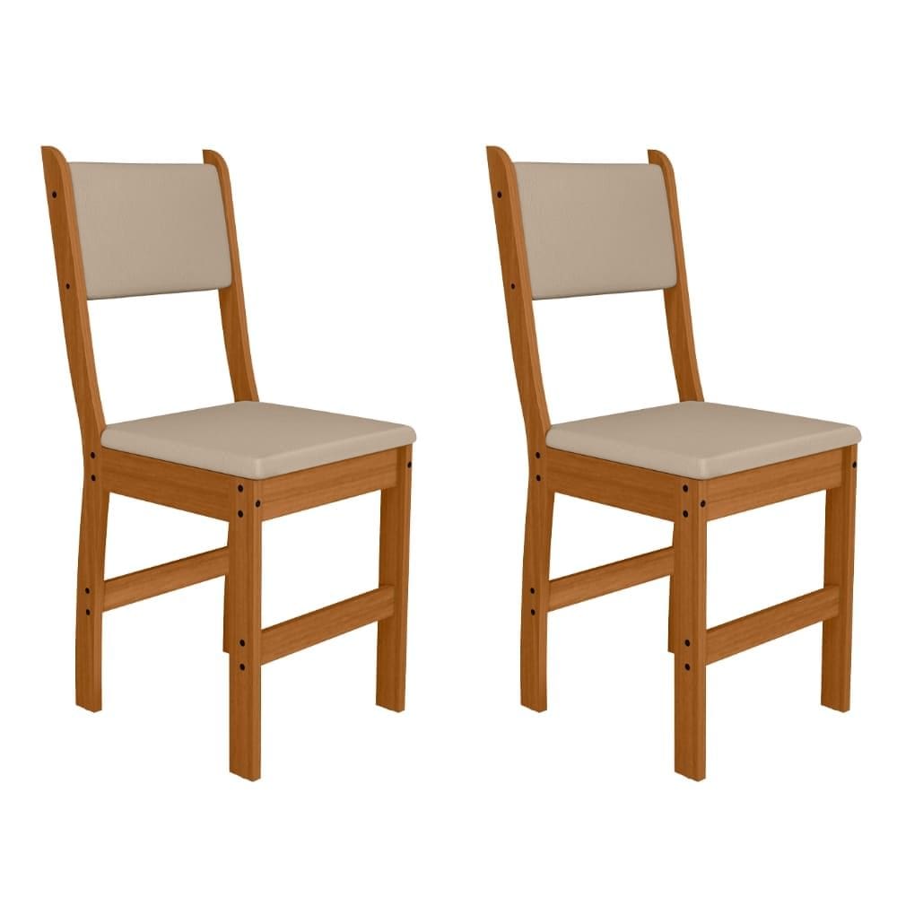 Kit 2 Cadeiras Estofadas Para Mesa Sala de Jantar Reforçada Lugano