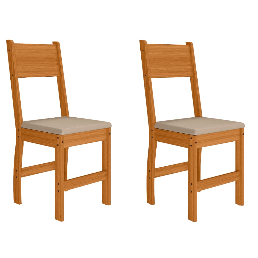 Kit 2 Cadeiras Estofadas Para Mesa Sala de Jantar Reforçada Milano
