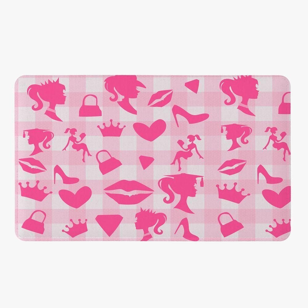 Tapete Para Quarto Infantil Estampado Paty Pink 60cm X 40cm - Base Antiderrapante