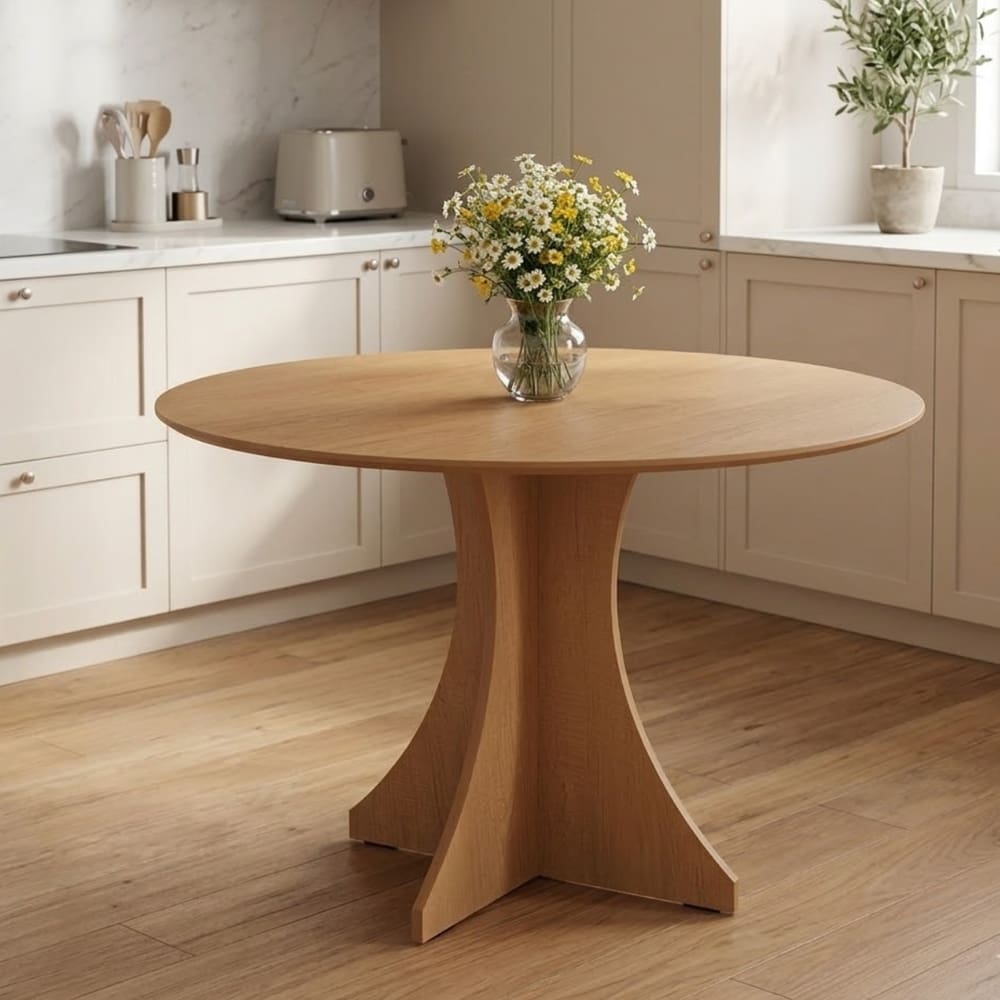 Mesa de Jantar Redonda Nature Elisa 90cm Moderna e Aconchegante