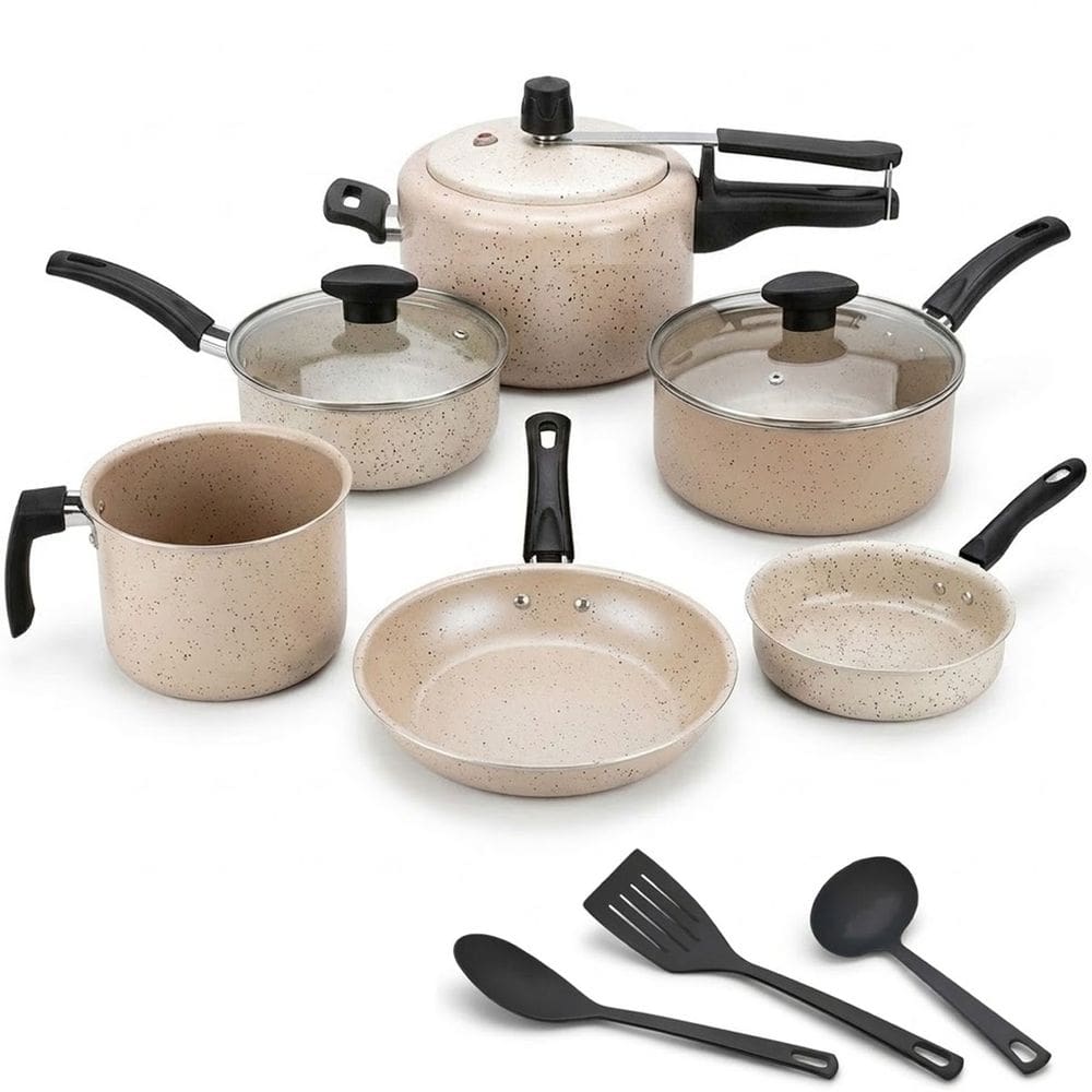 Jogo De 9 Panelas Antiaderente Teflon Com Panela Pressão 2l