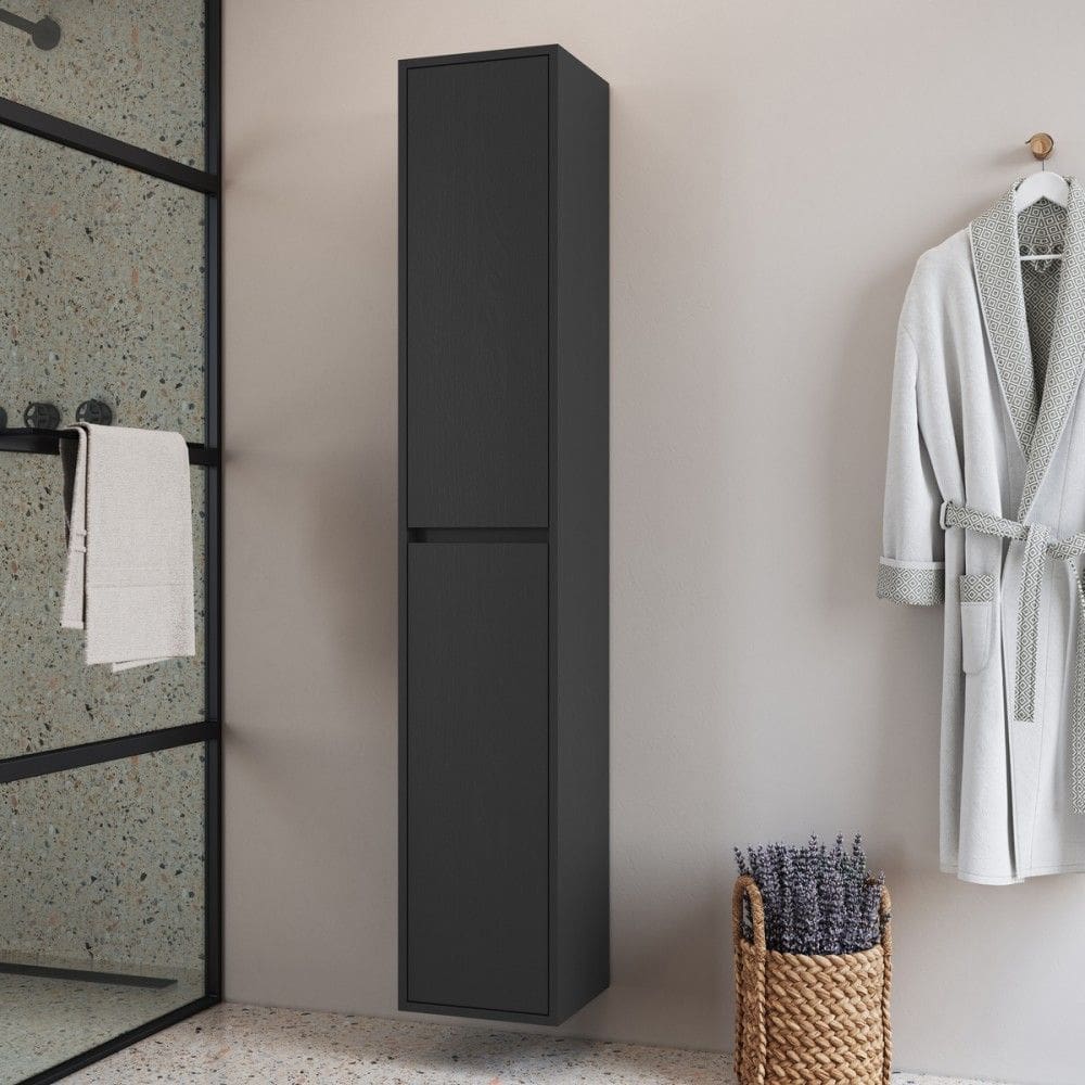 Armário de Banheiro 2 Portas 4 Prateleiras Cinza Escuro - Art In Móveis