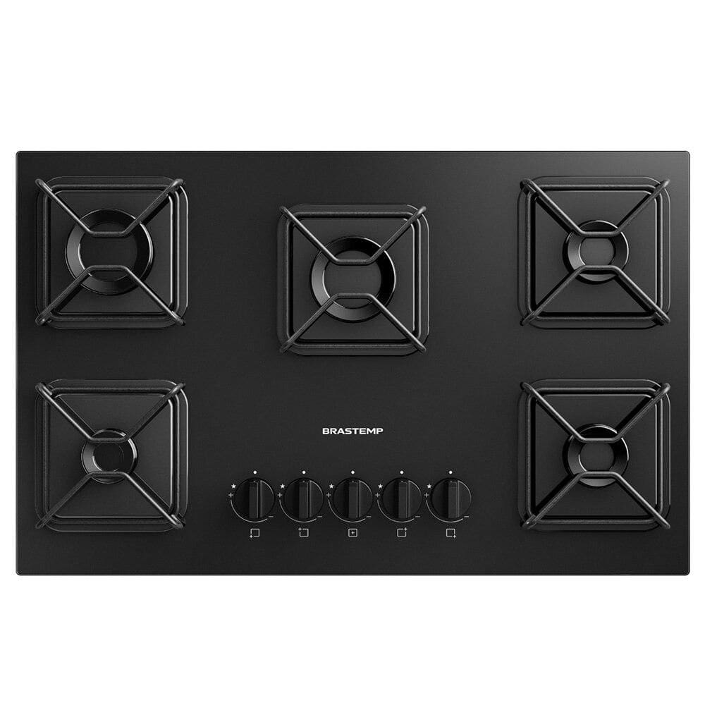 Cooktop 5 Bocas Brastemp Bdd75be Acendimento Super Automático, Preto