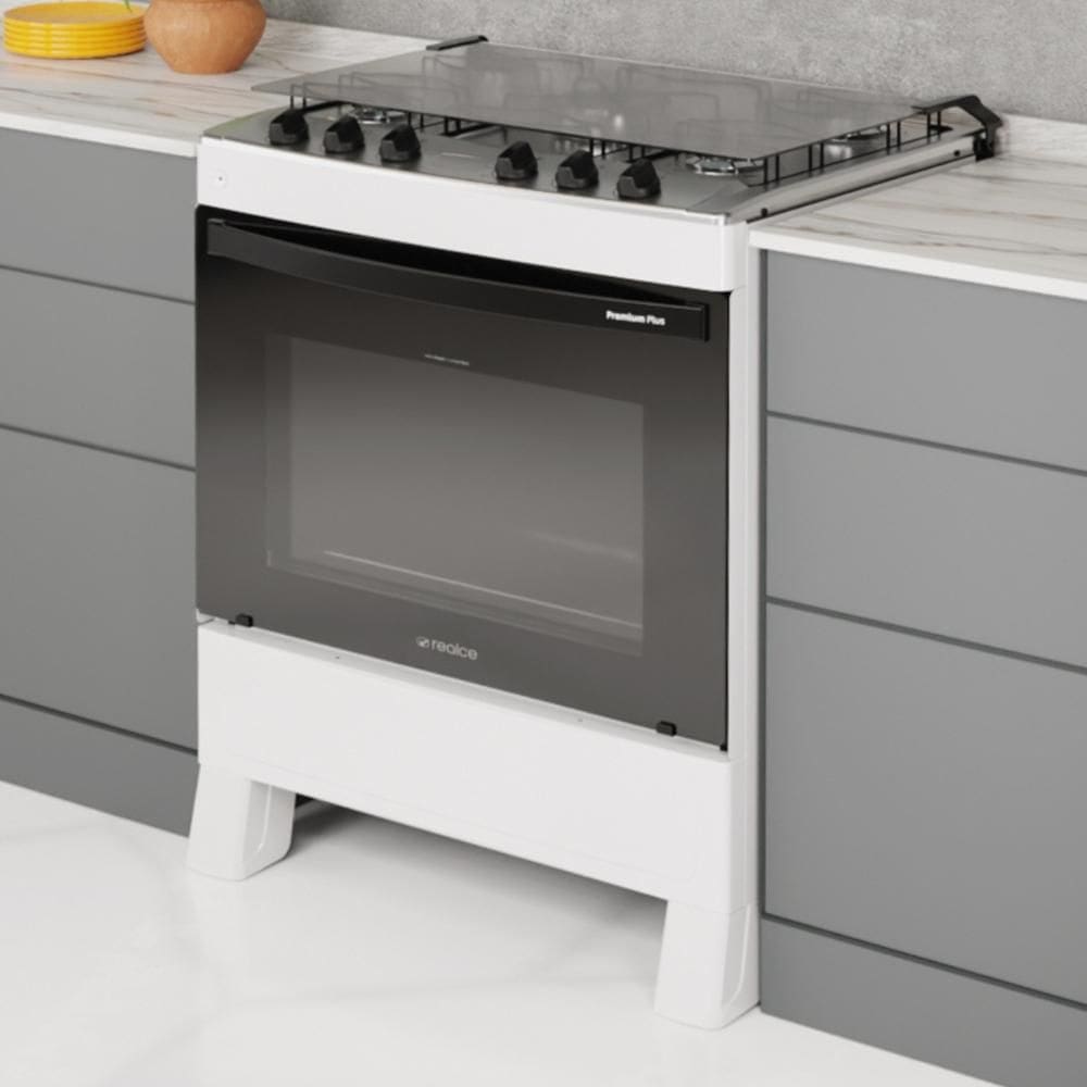Fogão 5 Bocas a Gás com Tampa Bivolt Premium Plus Realce CR229