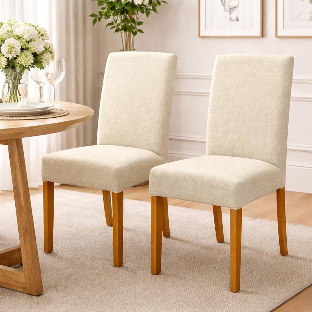 Kit 2 Cadeiras de Jantar Estofadas Madeira Maciça Multimóveis CR15017