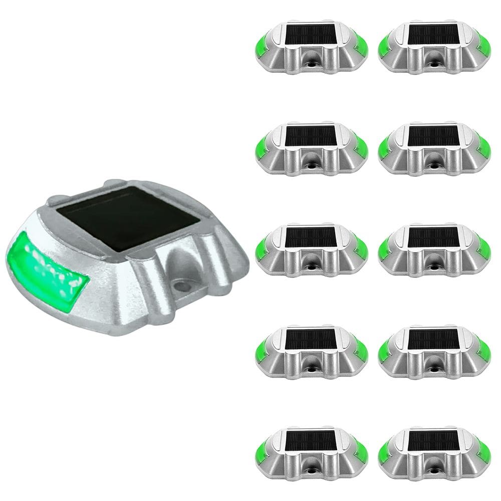 Tacha Solar Kit 10 Uni Sinalizador Viario Olho de Gato Sinalizacao Rodovia Obra Estrada Avenida Transito Pavimentacao