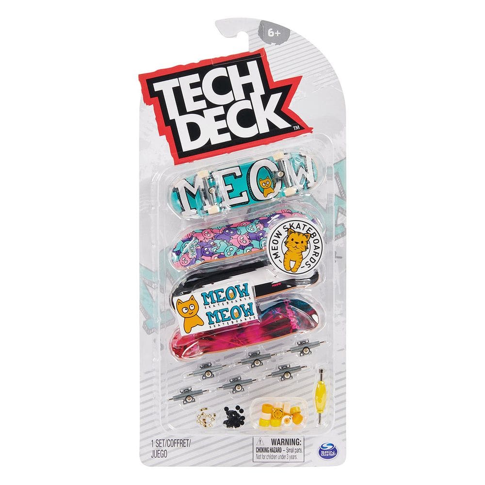 Kit 4 Skate De Dedo Coleção Meow Ii - Tech Deck