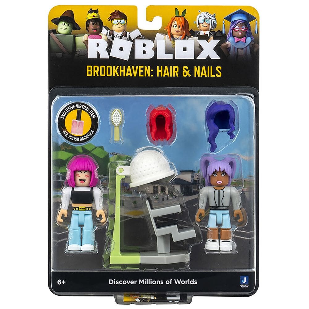 Roblox - 2 Bonecos De 7Cm - Brookhaven: Hair And Nails
