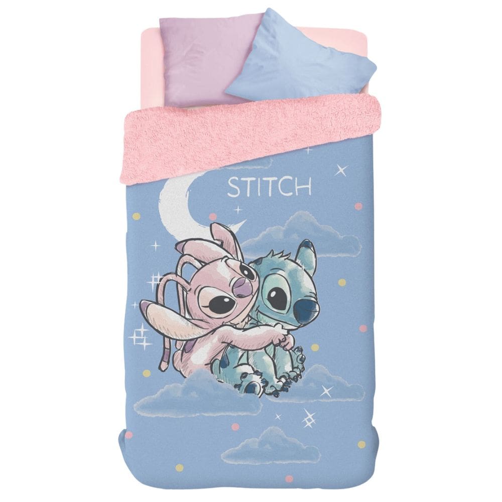 Edredom Solteiro com Sherpa Dupla Face Stitch e Angel Lepper