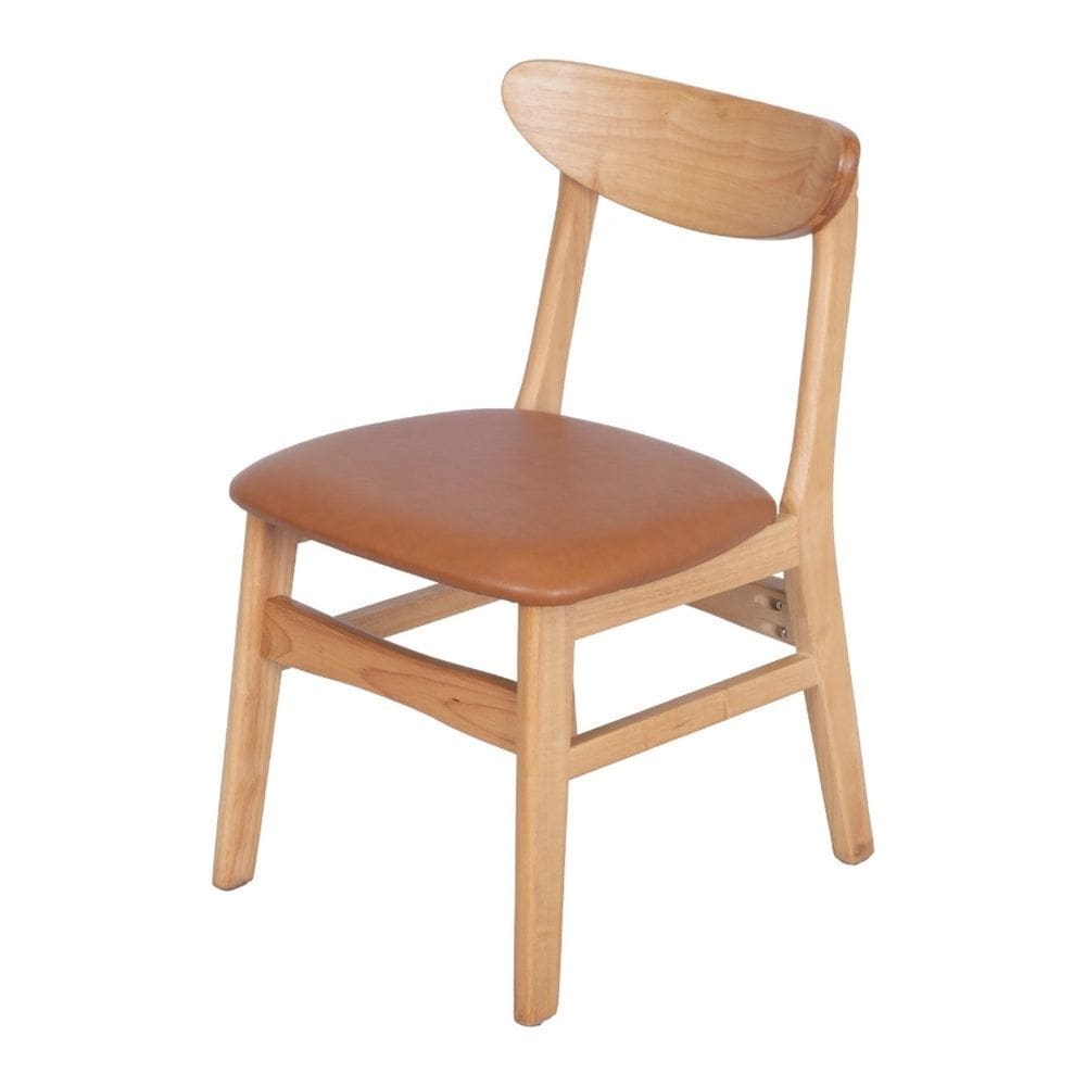 Cadeira Punta Cana Thalita Assento em Poliuretano PU Caramelo Estrutura em Madeira