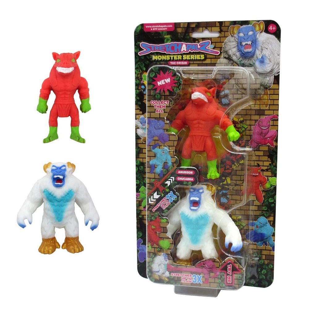 2 Mini Bonecos Elásticos Anubisor E Chucabra - Stretchapalz