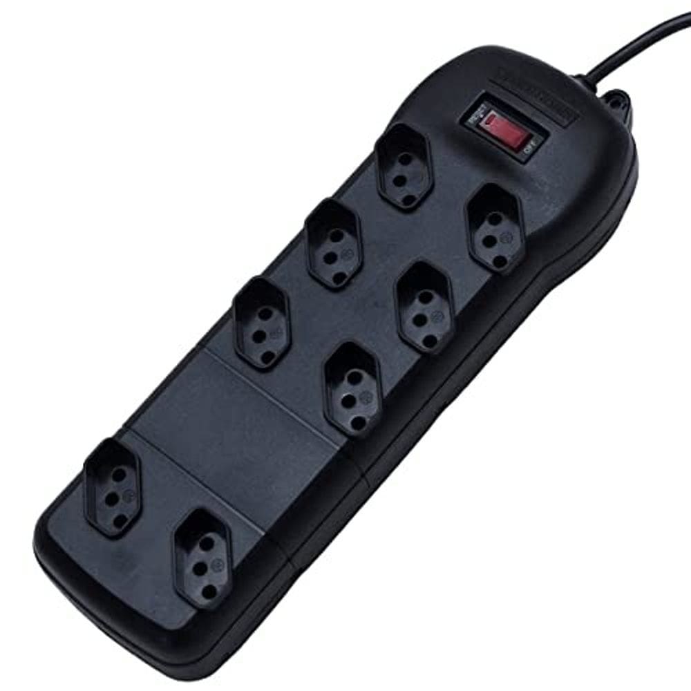 Filtro de Linha Qualitronix 8 Tomadas 1,2m Preto QFL8