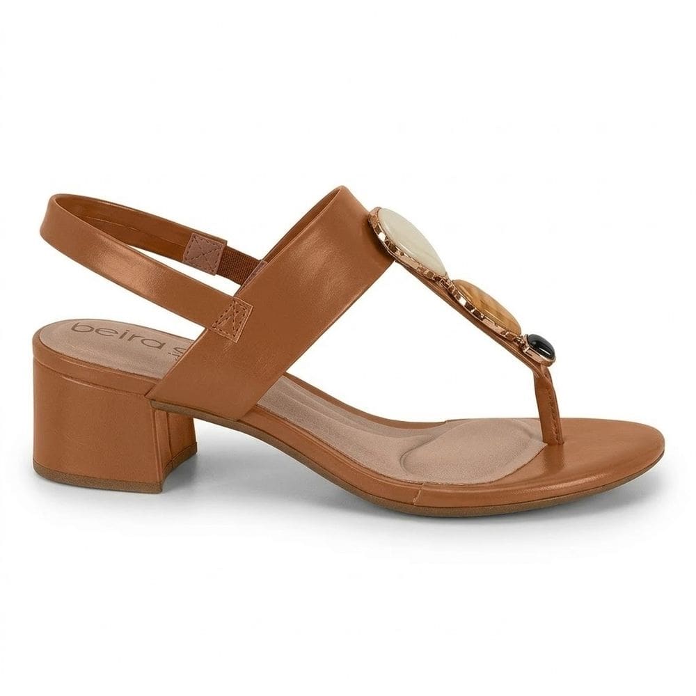 Sandália de Dedo Salto Baixo Bloco Beira Rio Pedras 8345.651