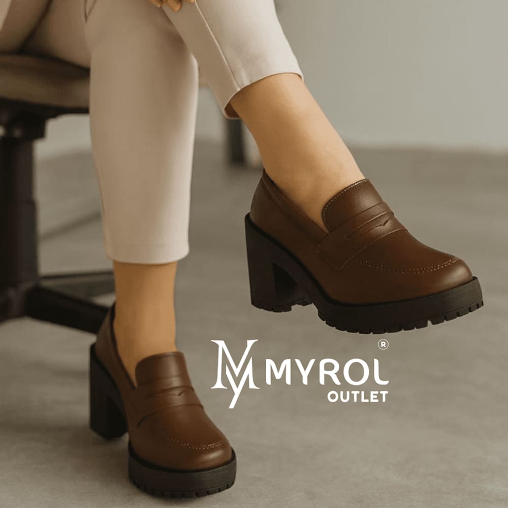 Sapato Salto Medio Tratorado Mocassim Slip On Casual Marrom