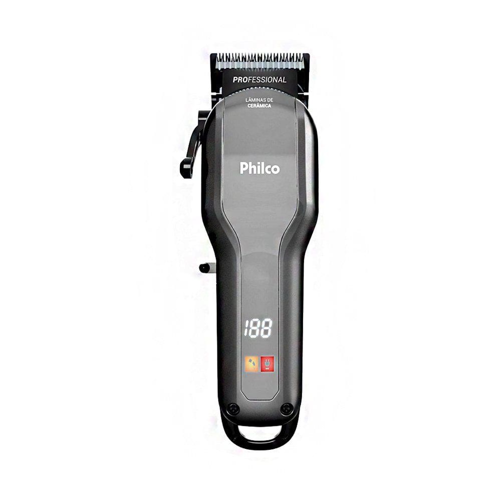 Cortador de Cabelos Philco PCR07 Sem Fio com 8 Acessórios Cinza / Cromado Bivolt