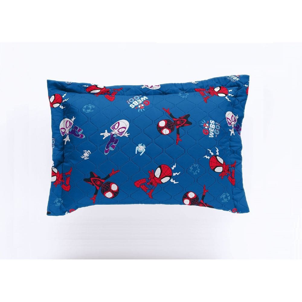 Porta Travesseiro Com Abas Homem Aranha Webs 55x80cm  - Spidey Webs