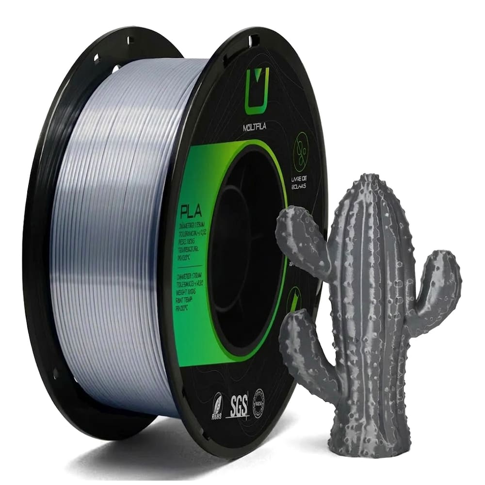 Filamento PLA Silk Prata 1kg 1.75mm Multfila Impressora 3D