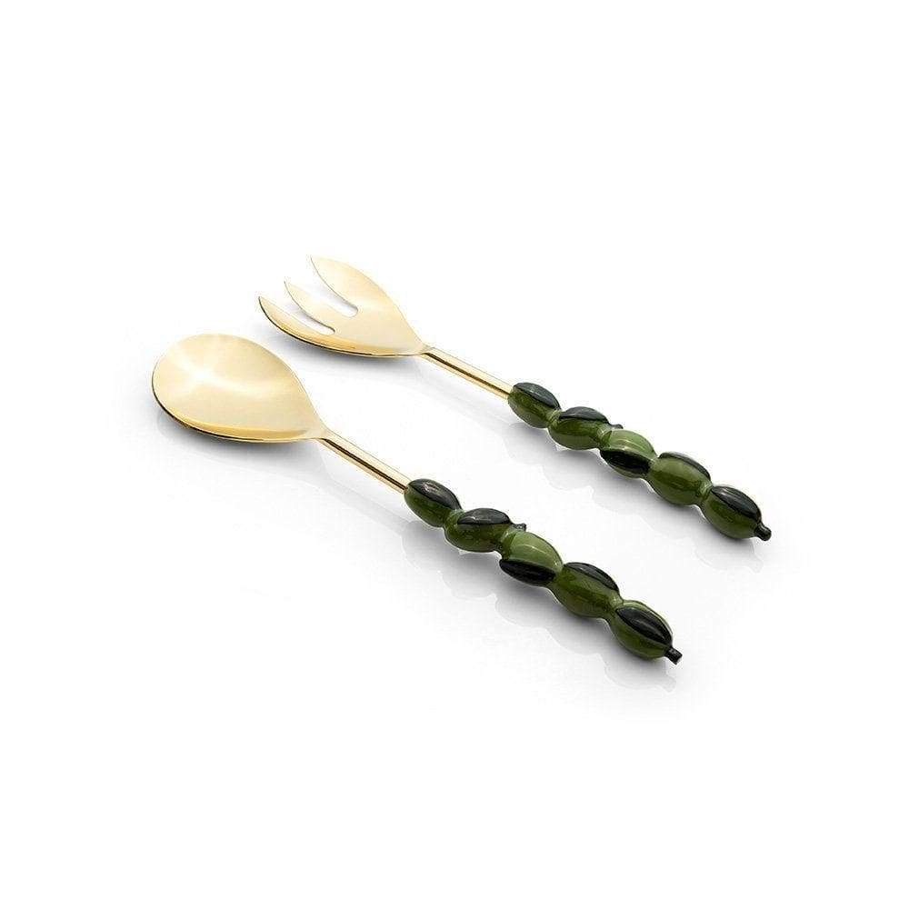 Conjunto De Talheres Copa E Cia Para Salada 2 Peças Garbo Oliva