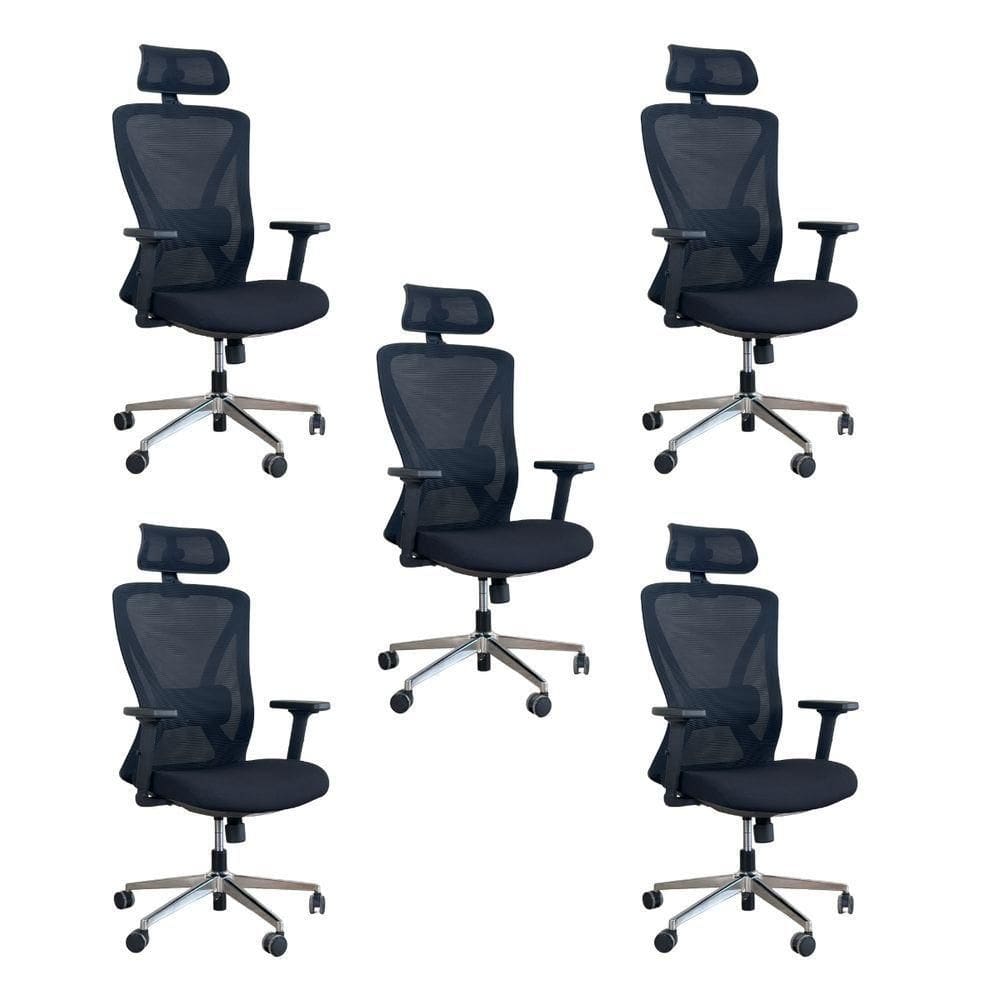 Kit 5 Cadeiras De Escritório Presidente Oficial Work