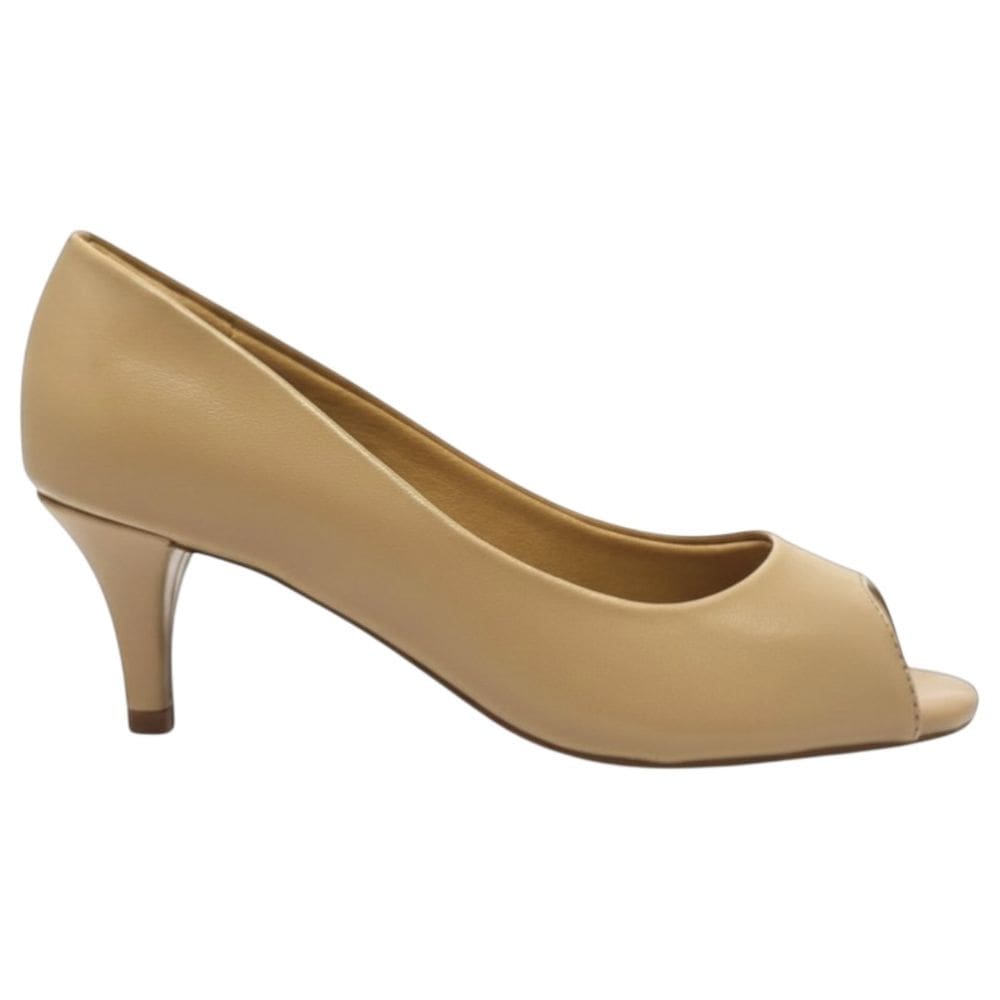 Sapato Peep Toe Feminino Casual Dia a Dia Passeio Trabalho Salto Médio Mariotta 30160-04